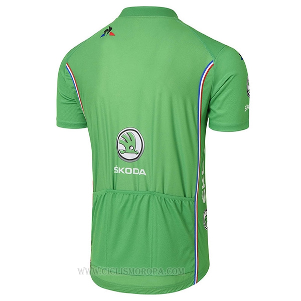 2017 Ropa Ciclismo Tour De France Verde Mangas Corta y Culotte Corto